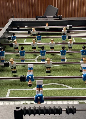 Foosball table at Riveria by V Stays for fun group gaming experience