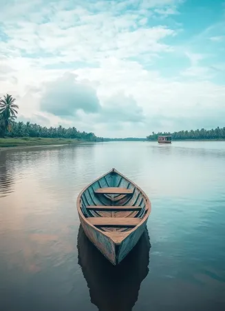 Boat ride experience at Riveria by V Stays along the river