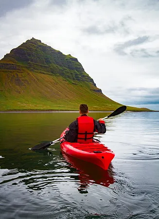 Kayaking activity at Riveria by V Stays on calm river waters