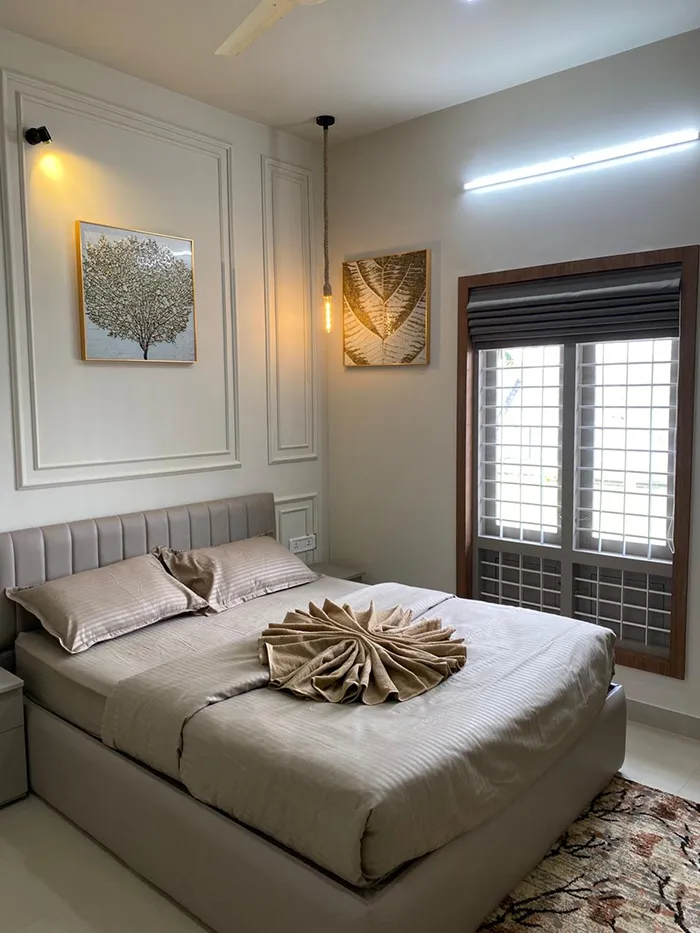 Spacious room at Riveria by V Stays Kerala with elegant design and amenities